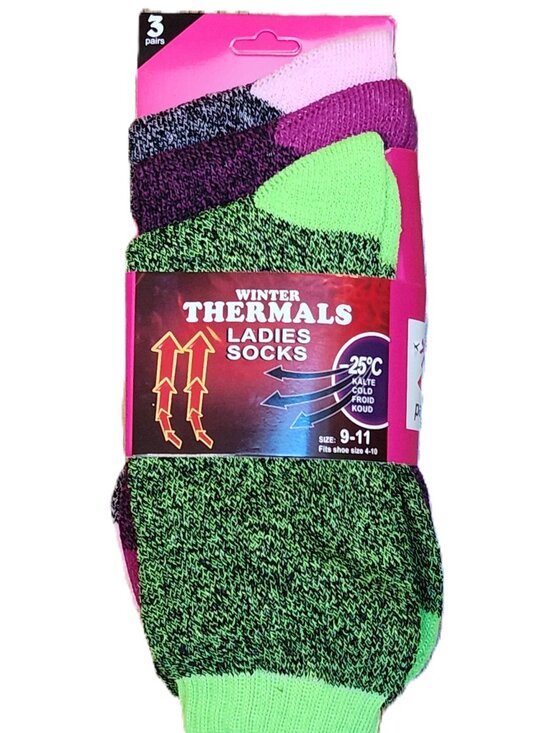 Accessories - Winter Thermal Socks - Multi-Color - Three (3) Pairs - sz 9 - 11 - NEW